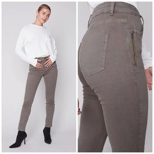 Charlie be green jeans with zipper details